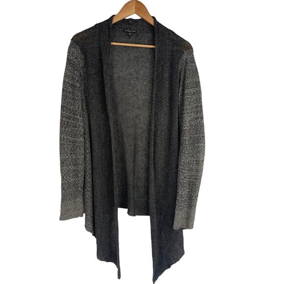 Eileen Fisher 100% Linen Open Front Cardigan Sweater Grey Plus Size 1X - Picture 1 of 7